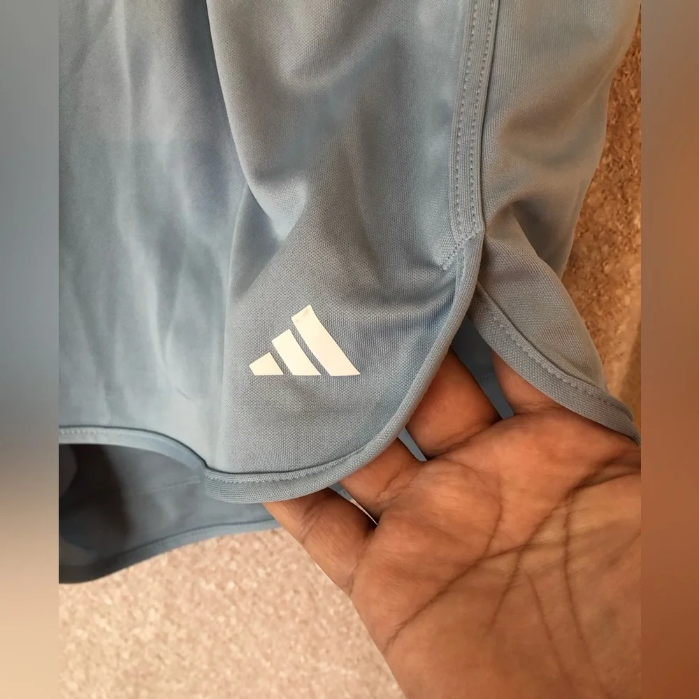adidas Women's Slate Blue High-Waist Athletic Shorts